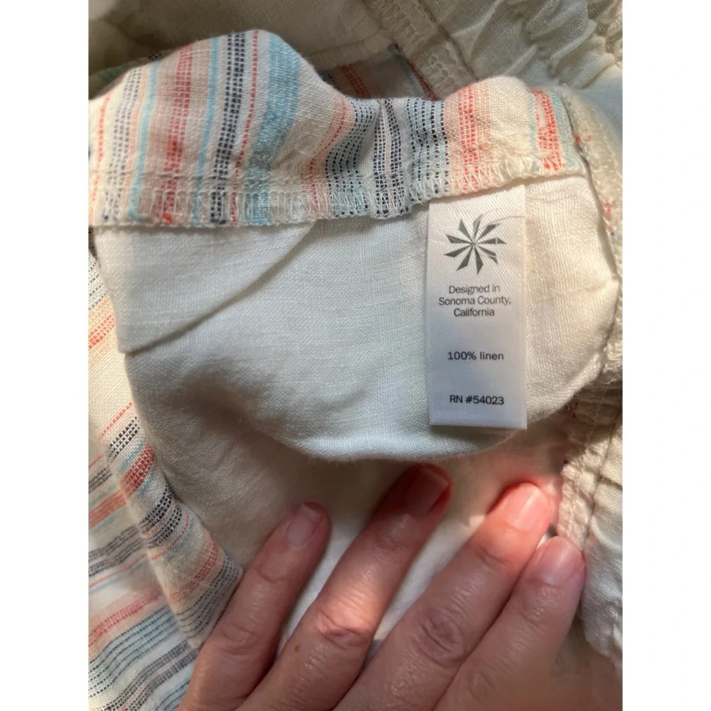 Athleta Striped Linen Shorts Women’s Size 6